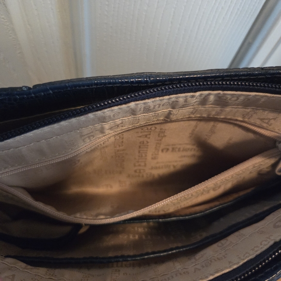 Etienne Aigner Dark Blue Textured Shoulder Bag - Picture 5 of 7